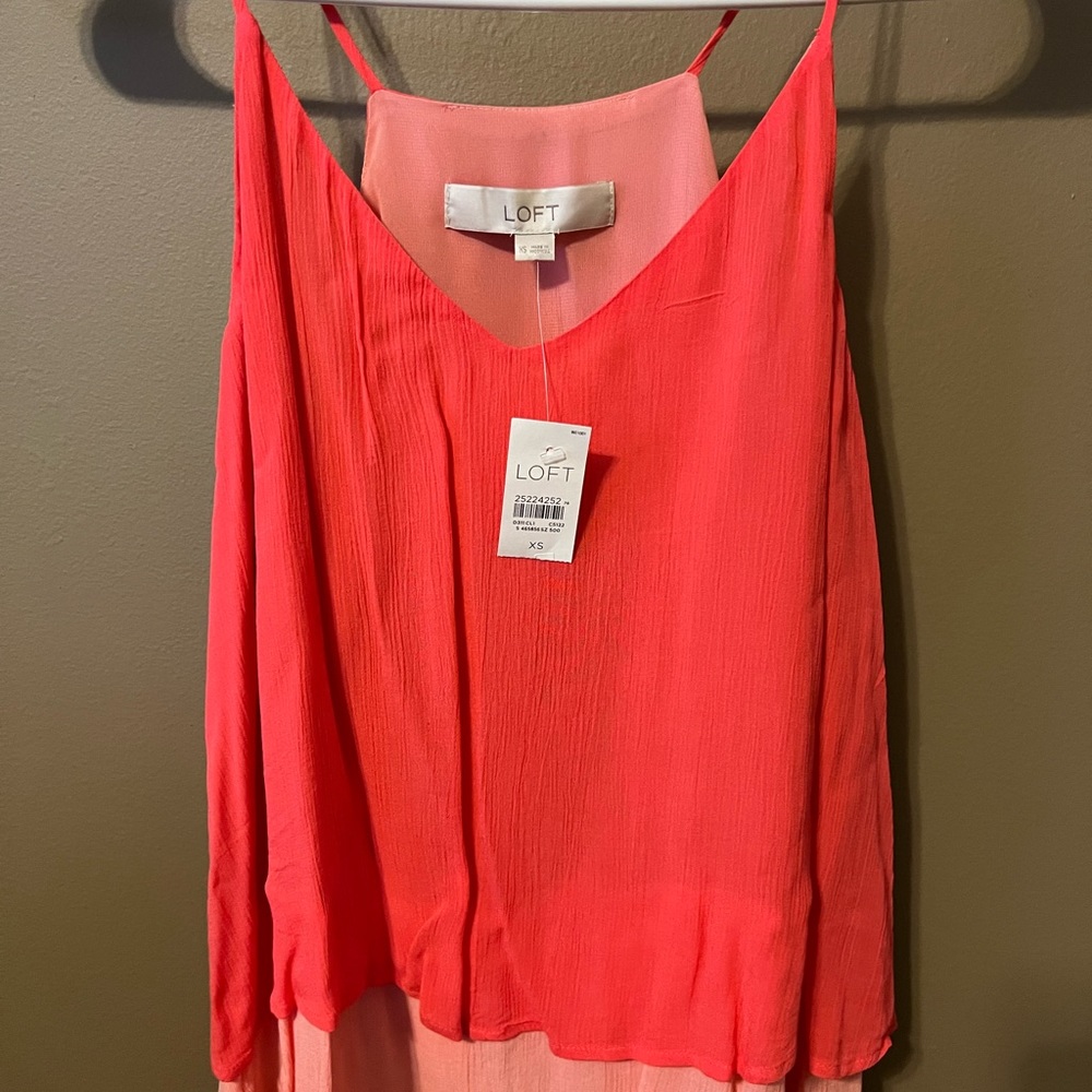 Loft Layered pink cami